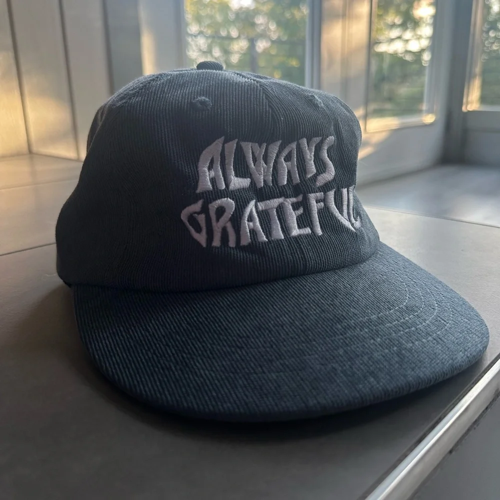 Always Grateful blue corduroy hat - Picture 2 of 5